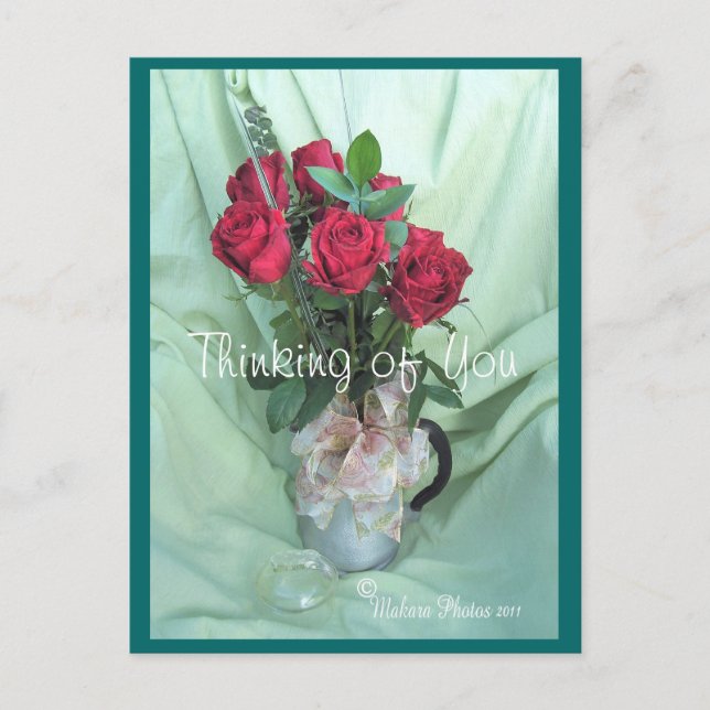 Carte Postale antiquité GS Coffee Pot & Roses - personnaliser (Devant)