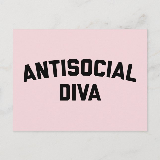 Carte Postale Antisocial Diva Drôle Citation (Devant)