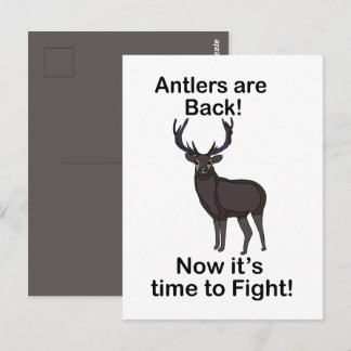 Carte Postale Antlers Are Back It's Time To Fight Deer Quote