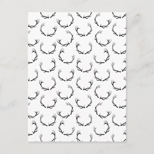 Carte Postale Antlers de cerfs vintages (Devant)