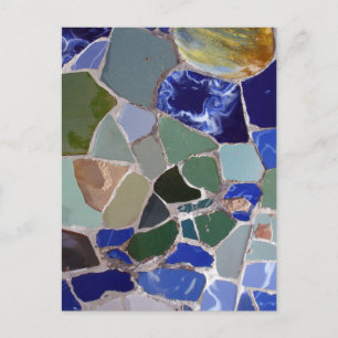 Carte Postale Antoni Gaudi Mosaïques Bleues