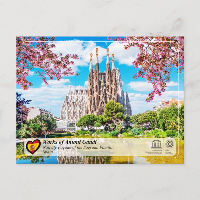 Carte Postale Antoni Gaudí - Sagrada Família - Façade de la Nati (Devant)