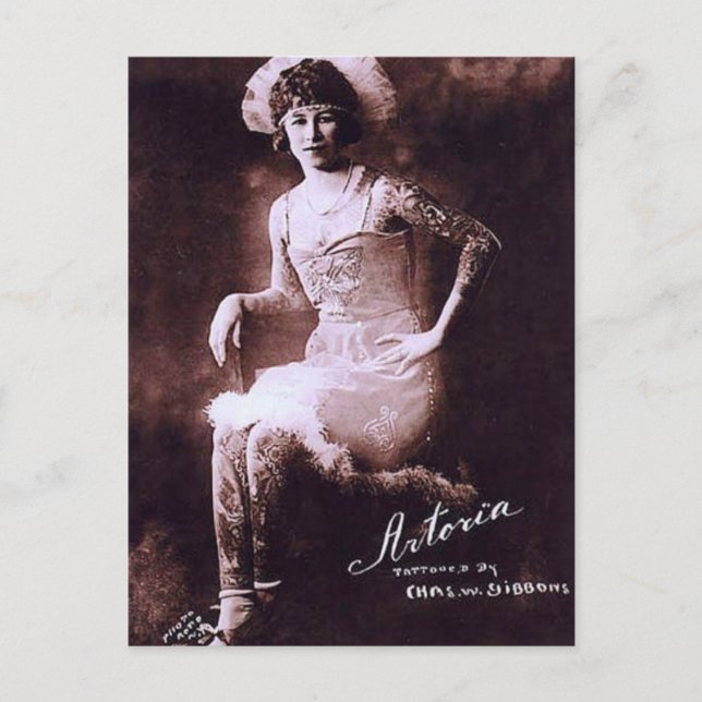 Carte Postale Antonia la dame tatouée (Devant)