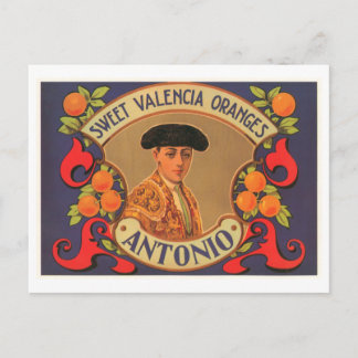 Carte Postale Antonio Brand Sweet Valencia Oranges Vintage Crate