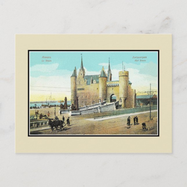 Carte Postale Anvers 1900 Belgique Château Steen restauré (Devant)