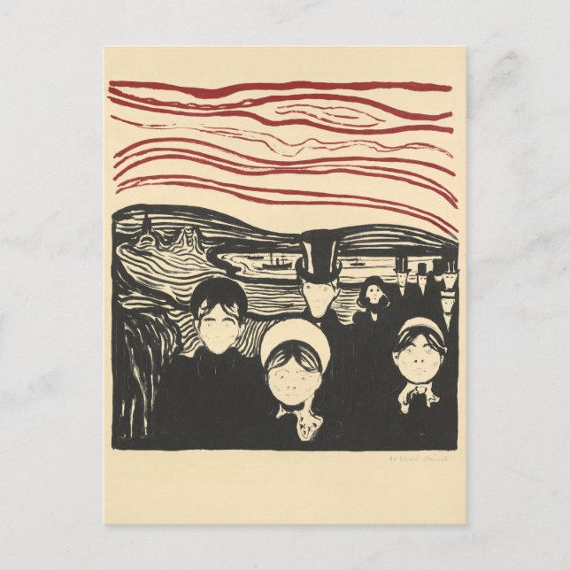 Carte Postale Anxiété par Munch Postcard (Devant)