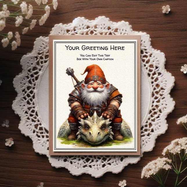 Carte Postale Any Occasion Gnome and Elven Warrior Storybook (Créateur téléchargé)