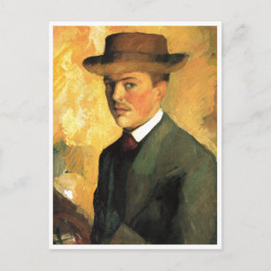 Carte Postale Août Macke - Autoportrait avec huile Casquette 190
