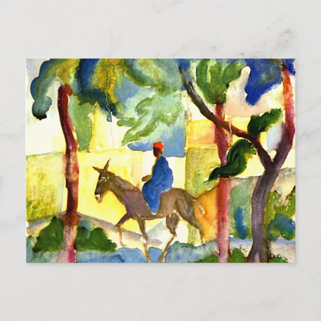 Carte Postale Août Macke - Balade à dos d'âne (Devant)