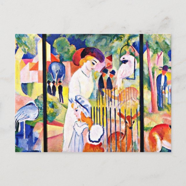 Carte Postale Août Macke - Big Zoo, Août Macke peinture (Devant)