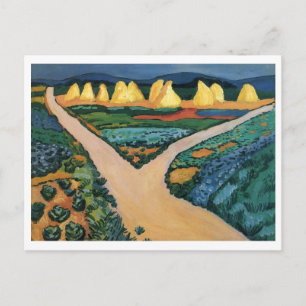 Carte Postale Août Macke - Champs de légumes 1911 Huile sur toil