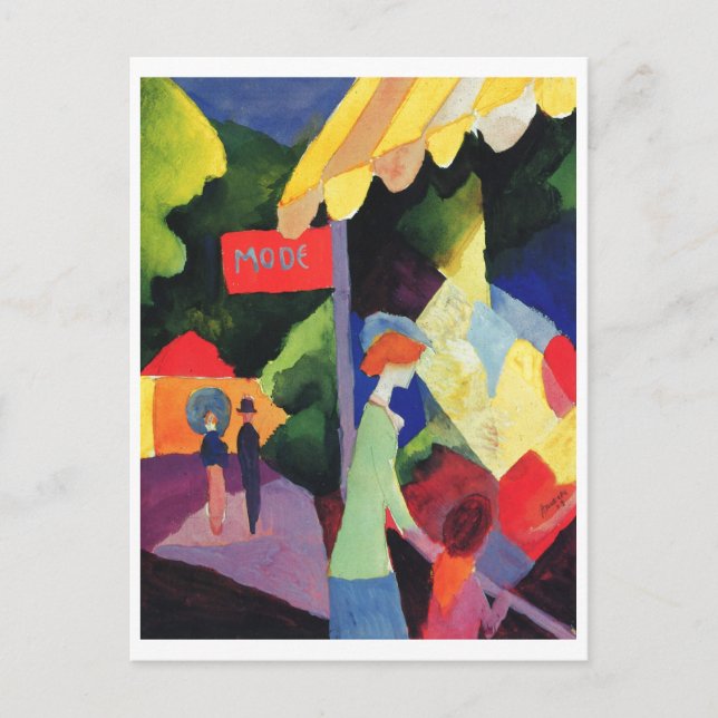 Carte Postale Août Macke - Modefenster 1913 aquarelle (Devant)