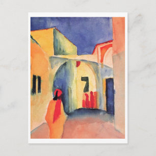 Carte Postale Août Macke - Vue dans une voie aquarelle 1914