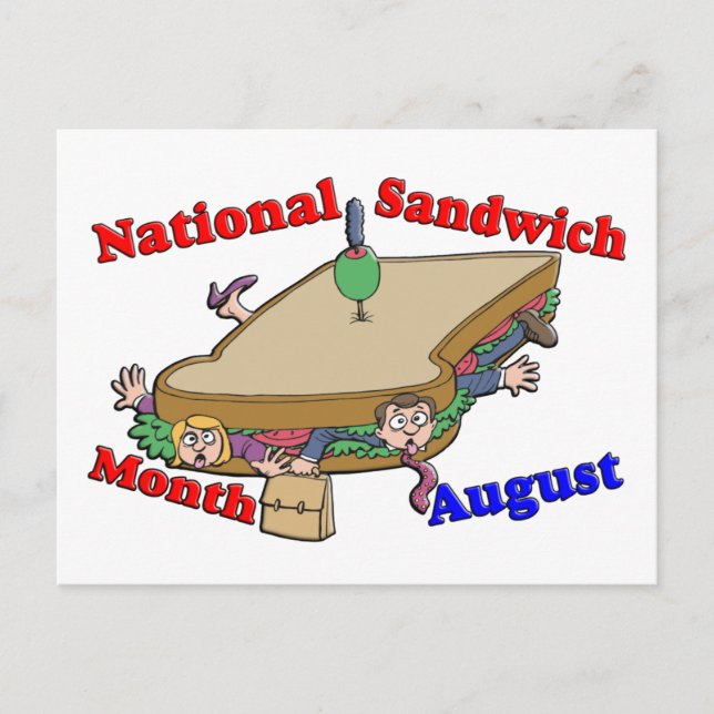 Carte Postale Août - Mois national des sandwichs (Devant)