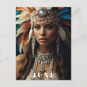 Carte Postale *~ AP53 ANNIVERSAIRE DE JUIN PERLES Femme Boho