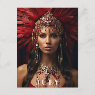Carte Postale *~ AP53 Boho JUILLET ANNIVERSAIRE RUBIS