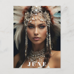 Carte Postale *~ AP53 JUIN PERLES ANNIVERSAIRE Boho Femme