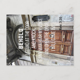 Carte Postale Ap 3:20 Voici, je me tiens à la porte et je frappe