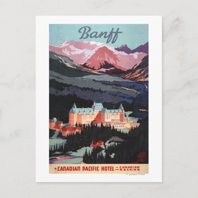 Carte Postale Aperçu de l'affiche de l'hôtel Banff Springs (Devant)