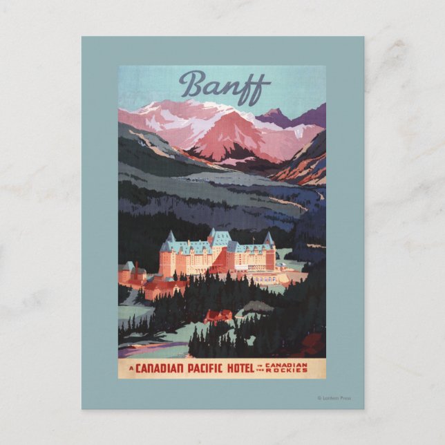 Carte Postale Aperçu de l'affiche de l'hôtel Banff Springs (Devant)