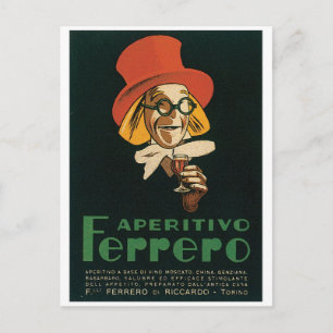 Carte Postale Aperitivo Ferrero Torino Italie Art Italien Vintag