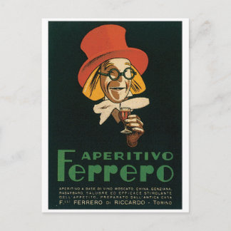 Carte Postale Aperitivo Ferrero Torino Italie Art Italien Vintag