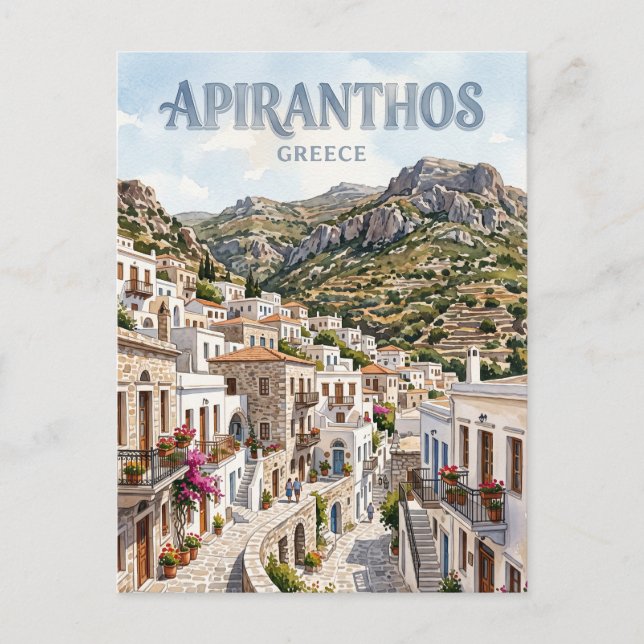 Carte Postale Apiranthos Grèce (Devant)