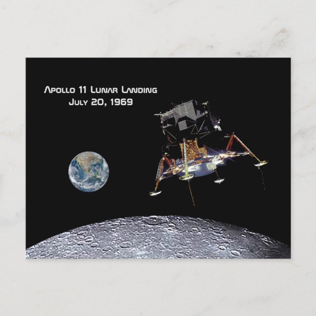 Carte Postale Apollo 11 Débarquement lunaire (Devant)