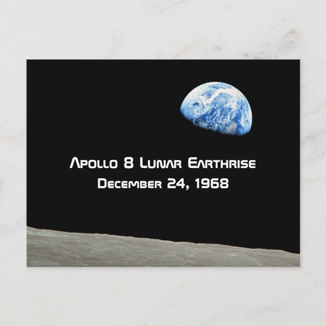 Carte Postale Apollo 8 Lunar Earthrise 50e Anniversaire (Devant)