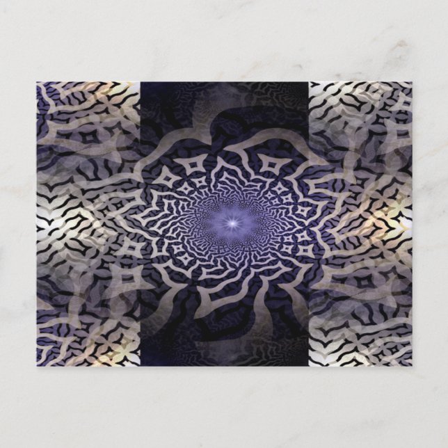 Carte Postale APOPHYSE Décor fractal | violet noir (Devant)