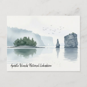 Carte Postale Apostles Îles Nationales Lakeshore Aquarelle
