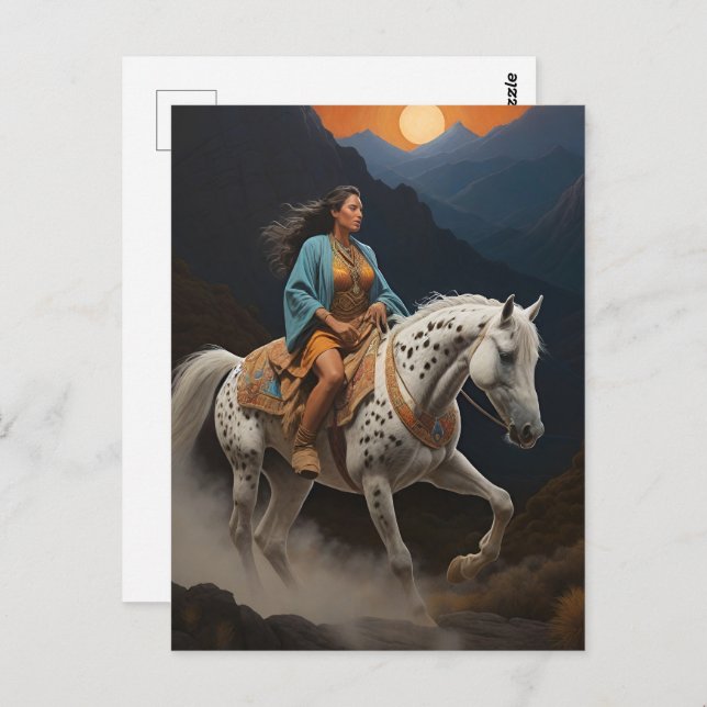 Carte Postale Appaloosa Horse aquarelle Leopard (Devant / Derrière)