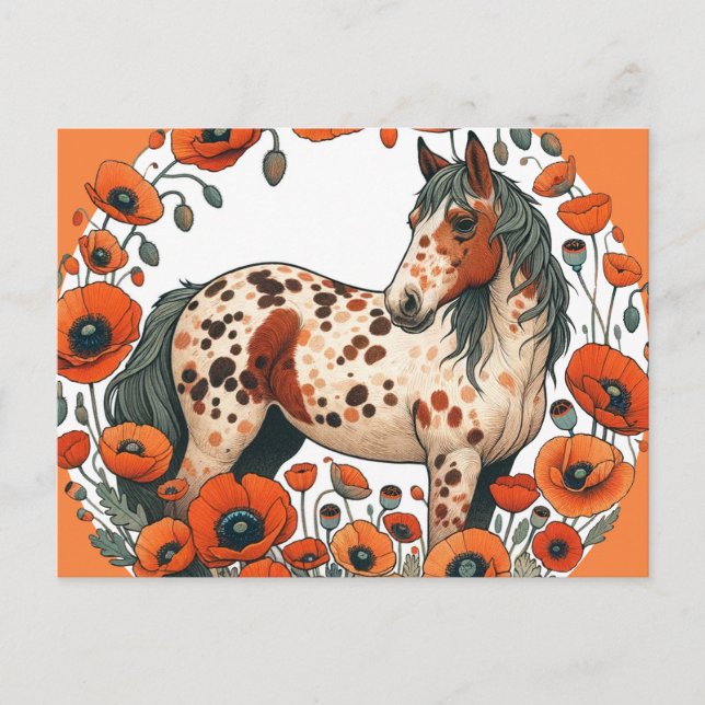 Carte Postale Appaloosa Horse Poppy Appy Hors (Devant)