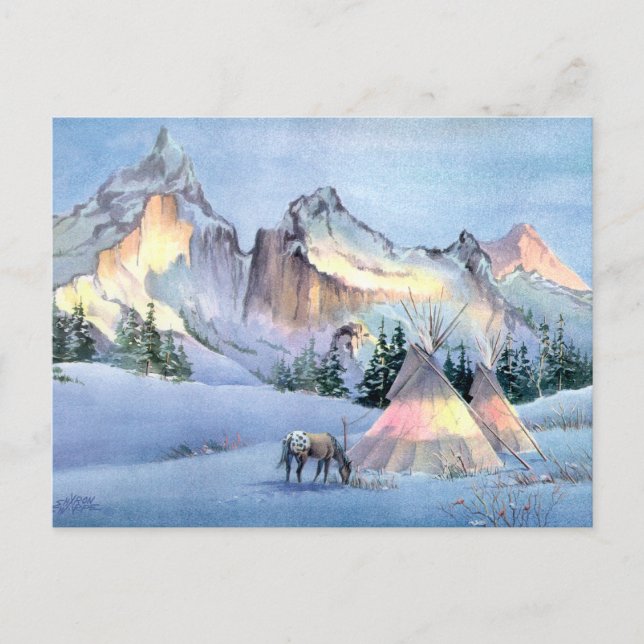 Carte Postale APPALOOSA HORSE TIPI CAMP par SHARON SHARPE (Devant)