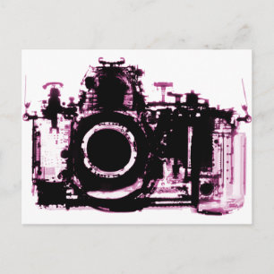 CARTE POSTALE APPAREIL PHOTO DE LA VISION X-RAY ROSE NOIRE