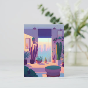 Carte Postale Appartement Lover plante, poste