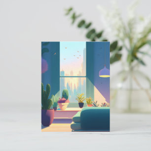 Carte Postale Appartement Lover plante, poste