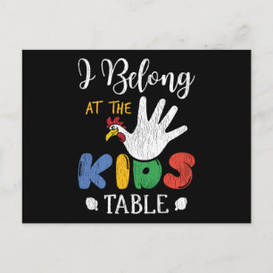 Carte Postale Appartiennent à la table des enfants à Thanksgivin