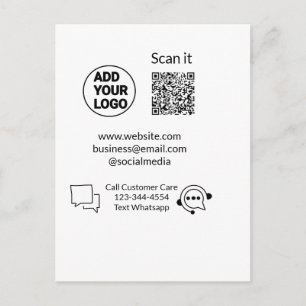 Carte Postale Appeler le texte du service clientèle whatsapp Cod