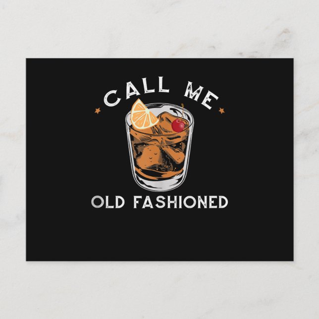 Carte Postale Appelez-moi Whiskey à l'ancienne boisson Cocktail (Devant)