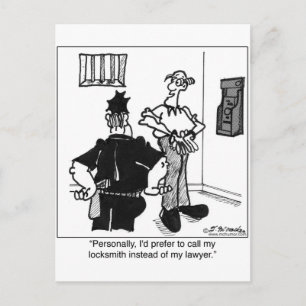 Carte Postale Appelez un serrurier, pas un avocat