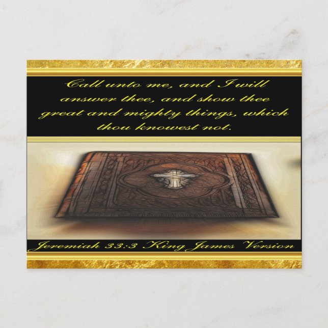 Carte Postale Appelle-moi, et je répondrai à Jérémie 33:3 (Devant)