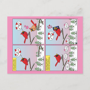 Carte Postale Appels de accouplement d'oiseaux modernes comique