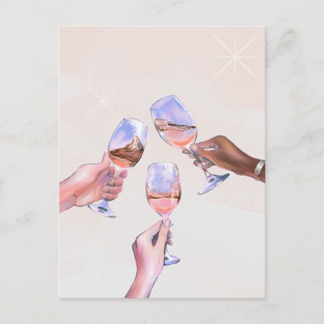 Carte Postale Applaudissement de célébration Verres à Champagne  (Devant)