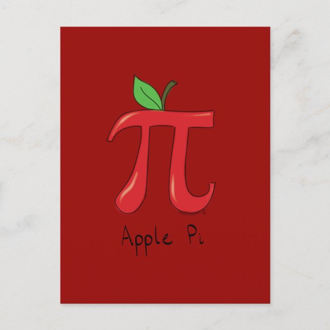 Carte postale Apple Pi Cute Math Pi Day (Devant)