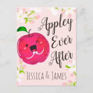 Carte Postale Appley Ever After - Apple Pun