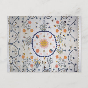 Carte Postale Applique l'édredon avec Sun, musardez, des étoiles