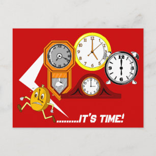 Carte Postale Appointment Reminder Clocks It's Time POSTCARD