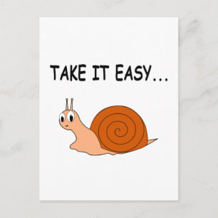 Carte Postale Apportez-le facilement mignon escargot de dessin