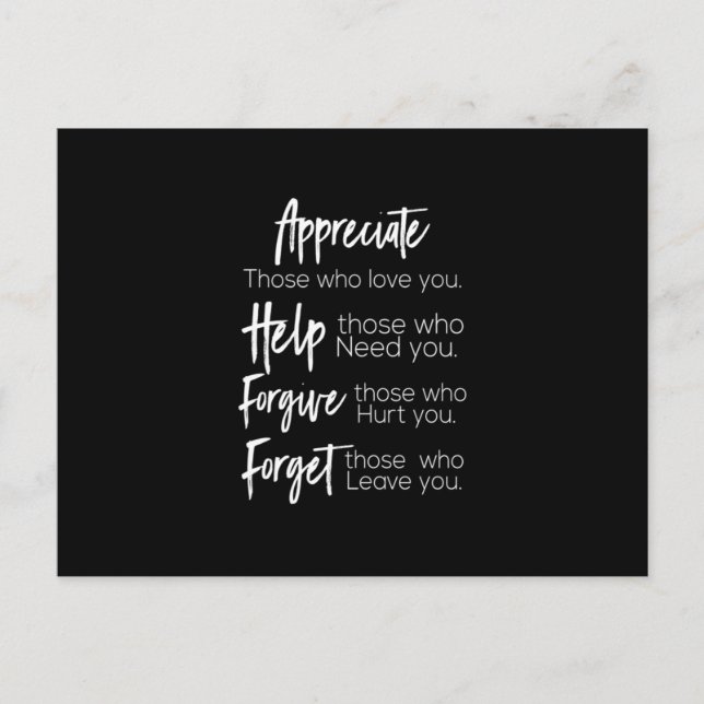 Carte Postale appreciate help forget those who loou (Devant)